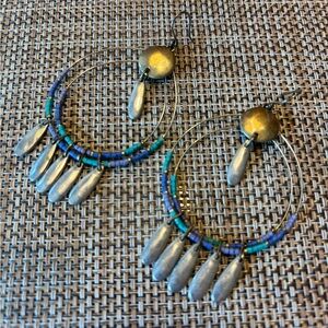 Artisan Gold and Silver Dangle Earrings